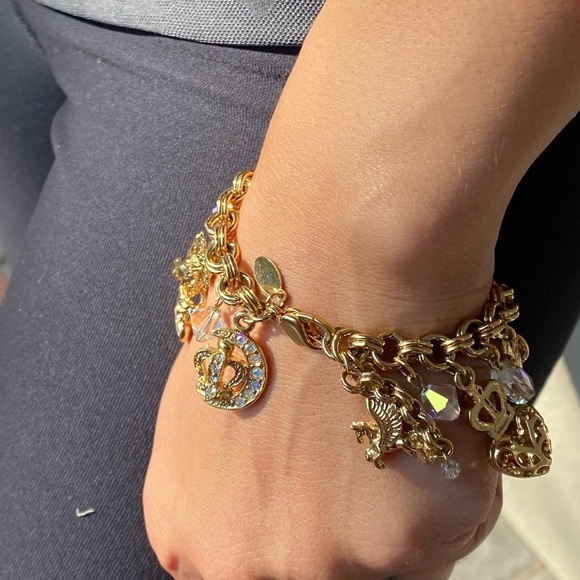 Kirks Folly Aurora Borealis style SWAROVSKI Crystal gold tone bracelet - Picture 16 of 16